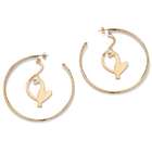 domed small yellow gold hoop for babies small kids 14k stud earring