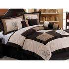 GRAND BEDDING Luxury 7 PC Brown, Beige, and Coffee Embroidery 