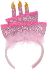 NWT Justice Girls Birthday Angel Party Project Cake Pink Maribou Hat 