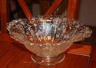 Elegant Glass Cambridge Rose Point 11 1/2 Inch Footed Bowl