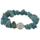 Turquoise Stretch Bracelet with Sterling Silver Charm