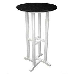   Friendly Outdoor Patio Bistro Bar Table   White and Black 