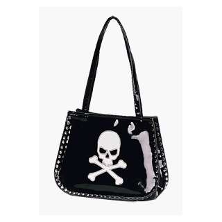    Patent Leather Purse with Skull and Crossbones