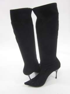 CASADEI Black Suede Knee High Stretch Boots 8.5  