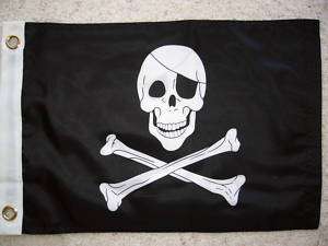 JOLLY ROGER PIRATE FLAG DBL SIDE12X18 BOAT/MOTORCYCLE  