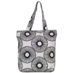  Cotton Canvas Black and White Flowers Book Bag with Cloth 
