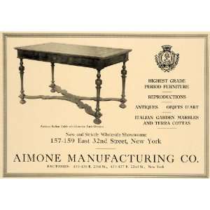  1918 Ad Aimone Manufacturing Co. Antique Italian Table 