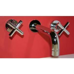  Wall Mounted Bathroom Sink Faucet with Cross Handles