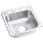   Inch by 21 1/4 Inch Stainless Steel Three Hole Bar Sink, Satin Finish