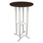    Friendly Outdoor Patio Bistro Bar Table   White & Chocolate Brown