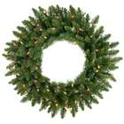   72 Pre Lit Canadian Pine Artificial Christmas Wreath   Clear Lights