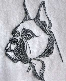 Boxer Dog TOWEL Pen and Ink Art, personalize n/c  