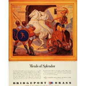  1944 Ad Bridgeport Brass Roman Knights Horse Drawn Chariot 