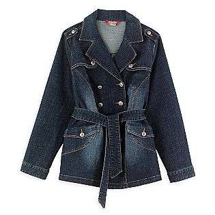   Denim Trench Coat  Jou Jou Clothing Juniors Plus Jackets & Blazers