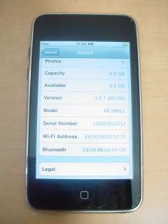 Apple iPod Touch 3rd Generation 8GB A1288 MC086LL/A Version 4.2.1 