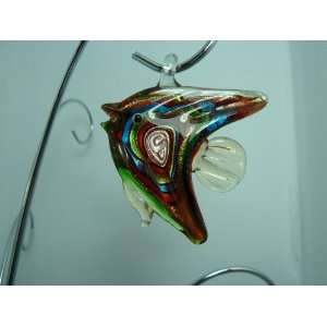  Murano Lampwork Glass Fish Pendant 