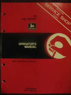 John Deere 52 Log Splitter Operator Manual  