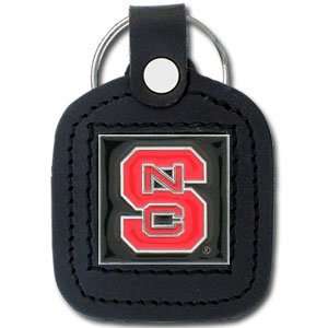 North Carolina State Wolfpack Leather Square Key Ring   NCAA College 