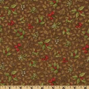  44 Wide All Spruced Up Berry Clusters Brown Fabric By 