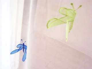 Crisp 3D Applique Dragonfly Embroidery Sheer Curtain  