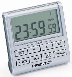Presto 04212 Electronic Kitchen Timer / Clock / Stopwatch / Calendar 