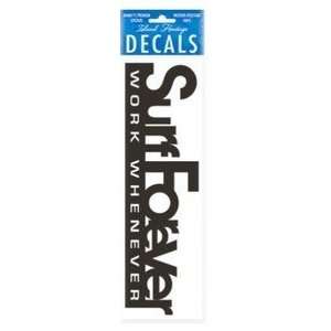  Hawaii Decal Surf Forever Black 9.4 in. x 2.9 in. Kitchen 