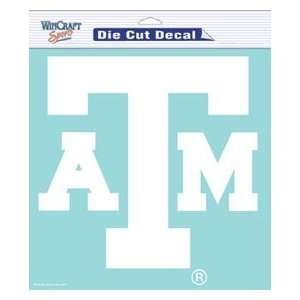   Texas A&M Aggies TAMU NCAA Die Cut Decal 8 X 8 White Sports