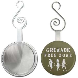  Grenade Free Zone   Jersey Shore Slang Fan 2.25 inch Glass 