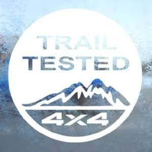  Trail Tested Off Road 4x4 White Decal Laptop Window White 