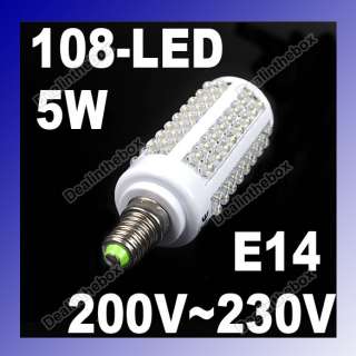 E14 5W 360° 108 LED Corn Energy Saving Light Bulb Lamp  