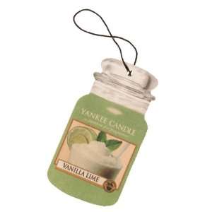  Yankee Candle Car Jar Hanging Air Freshener Vanilla Lime Scent 
