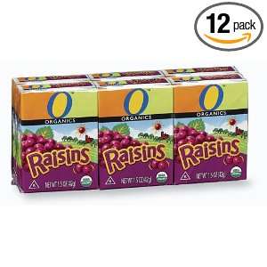 Organics Raisins, 6 Count,1.5 Ounce Packages (Pack of 12)  