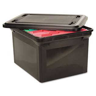 Read Right File Tote Storage Box w/Lid, Legal/Letter, Plastic, Black 