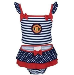 Manchester United FC Girls Swimsuit 2Pce Bikini Tankini  
