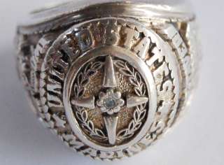 Vintage USMC Marine Corps 1775 1945 Sterling Silver Ring w/ Small 