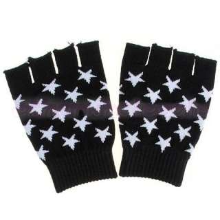 Women Men Knitted Punk Fingerless Stretch Gloves Mitten  