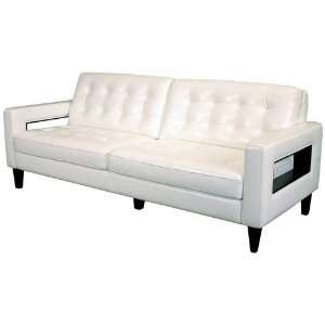    Jordan Collection White Bicast Leather Sofa