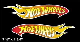 Hot Wheels FLAME Logo Vinyl Decal Window Sticker Set Of 2  