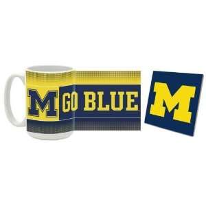 Michigan Mug & Coaster Gift Box Combo Michigan Wolverines 