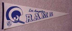 1960s LOS ANGELES RAMS 1 BAR HELMET FELT Pennant UNSOLD  