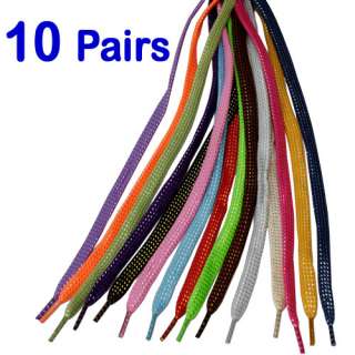 10 Pairs Silver Gold Thread Glitter Sparkle Flat Shoelaces Shoe String 