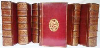   COPY OF CICERO 1699 SIX VOLUMES IN RED MOROCCO WITH ARMS  
