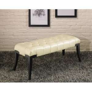  Armen Living Tufted Leather Bench Indoor Bench Furniture & Decor