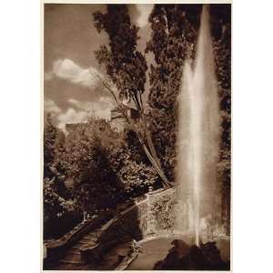  1925 Fountain Villa DEste Tivoli Italy Photogravure 