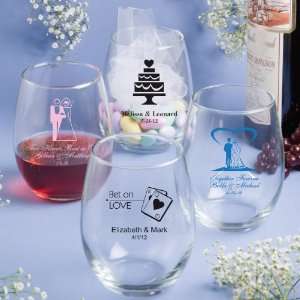 Personalized 15 Ounce Stemless Wine Glasses F3423S 