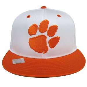  Clemson Tigers Logo Retro Snapback Cap Hat 2 Tone White 
