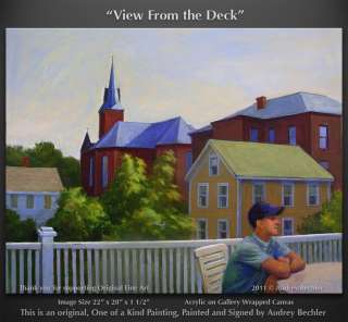 View Deck Original Fine Art Landscape Painting Bechler  
