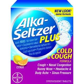 Alka seltzer Plus Cold and Cough Effervescent, Citrus Flavor, 20 Count 