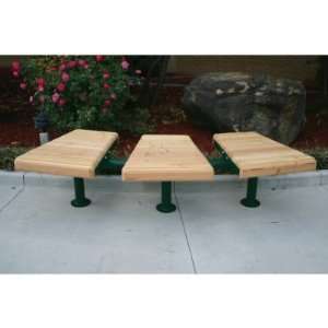   Wood Downtown Concave Curved Backless Park Bench Patio, Lawn & Garden