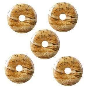  Picture Jasper Donut Bead 25mm Arts, Crafts & Sewing